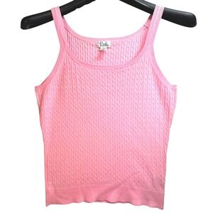 Lilly Pulitzer Pink Cable Knit Tank Top Sleeveless Sweater Bra Keepers Womens M